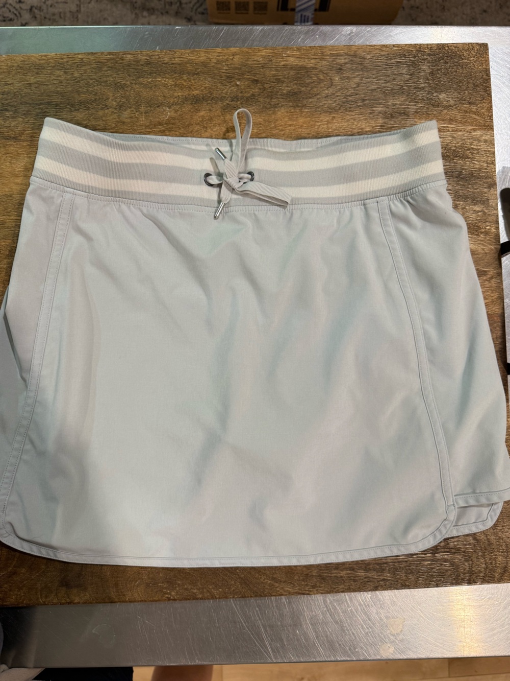 Athleta Light Gray Stripe-Waist Active Skort
